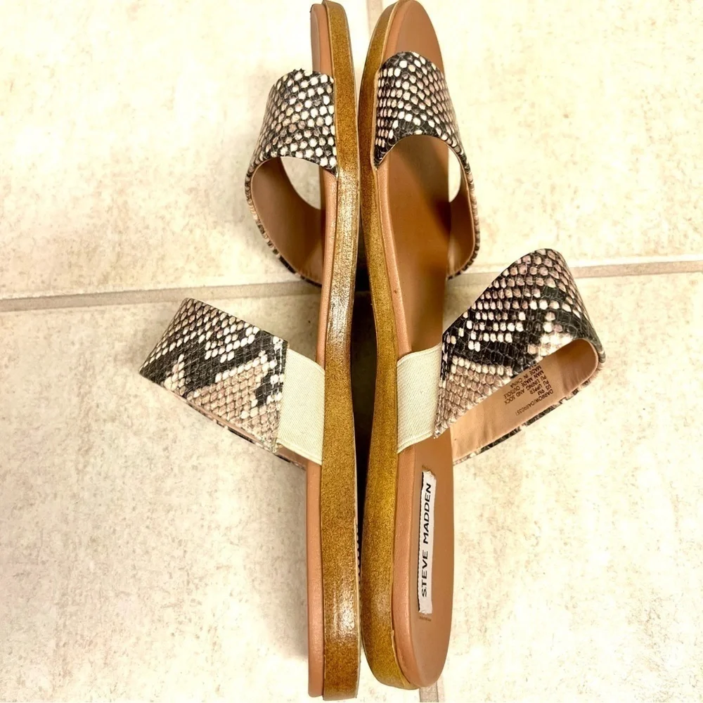 Steve Madden Darrow Dual Woven Snake Slide Sandal N3650 Size 9M